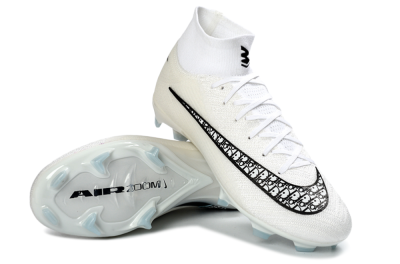 Nike Air Zoom Mercurial Superfly 10 Elite FG Football Boots - White/Black/Light Blue