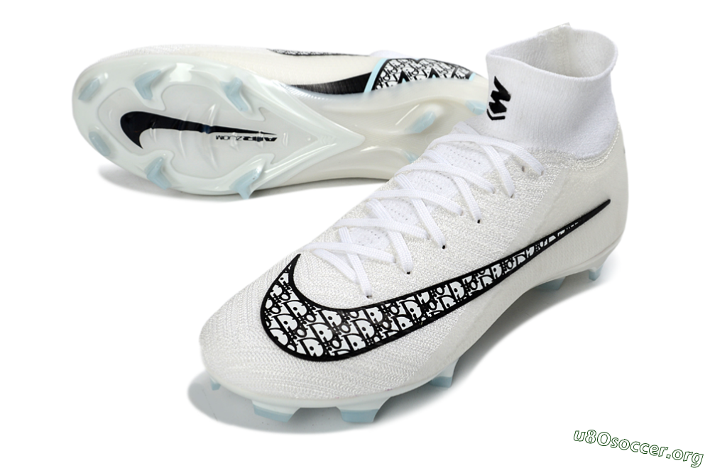 Nike Air Zoom Mercurial Superfly 10 Elite FG Football Boots - White/Black/Light Blue 0