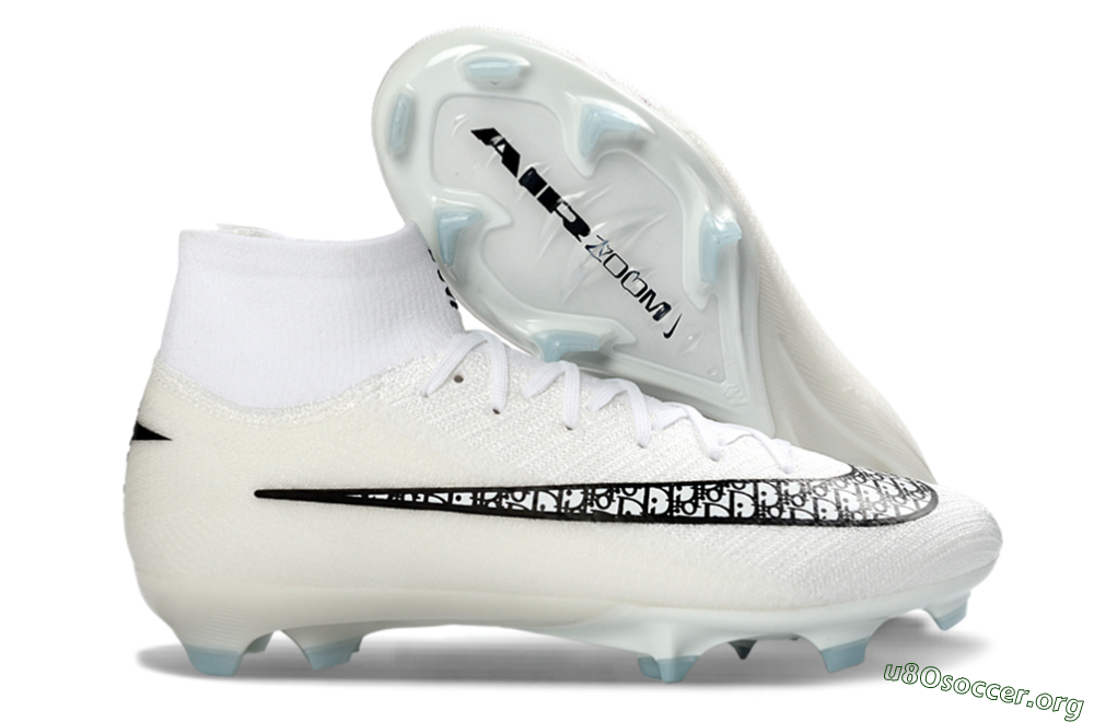 Nike Air Zoom Mercurial Superfly 10 Elite FG Football Boots - White/Black/Light Blue 2