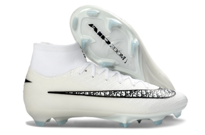 Nike Air Zoom Mercurial Superfly 10 Elite FG Football Boots - White/Black/Light Blue