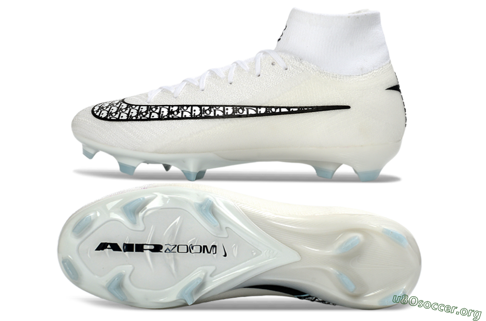 Nike Air Zoom Mercurial Superfly 10 Elite FG Football Boots - White/Black/Light Blue 1