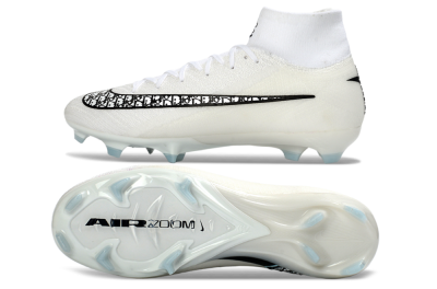 Nike Air Zoom Mercurial Superfly 10 Elite FG Football Boots - White/Black/Light Blue