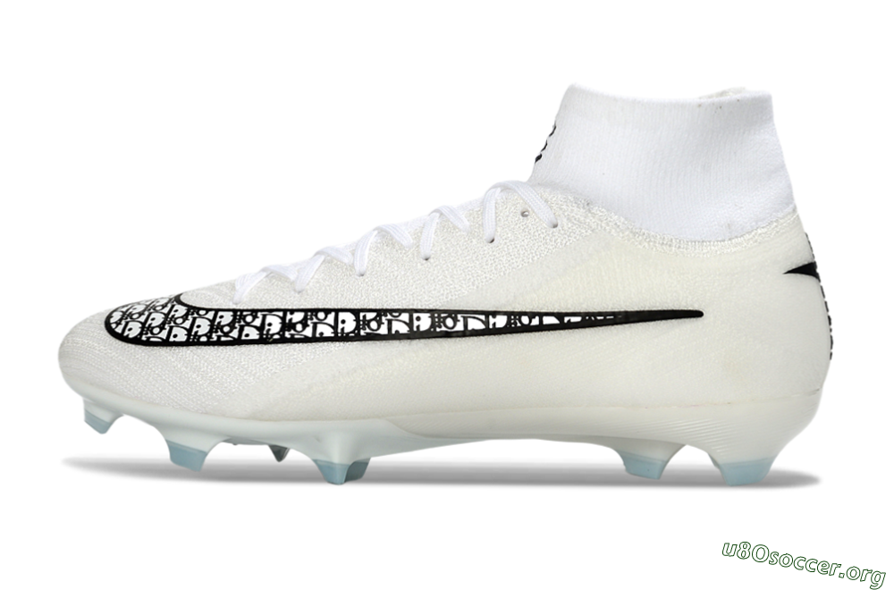 Nike Air Zoom Mercurial Superfly 10 Elite FG Football Boots - White/Black/Light Blue 3