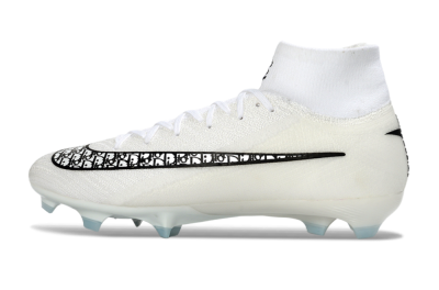 Nike Air Zoom Mercurial Superfly 10 Elite FG Football Boots - White/Black/Light Blue