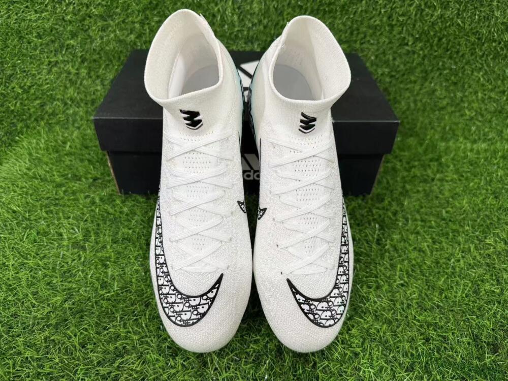 Nike Air Zoom Mercurial Superfly 10 Elite FG Football Boots - White/Black/Light Blue