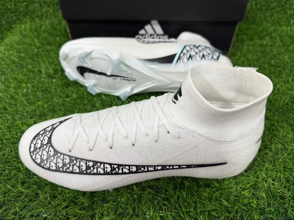 Nike Air Zoom Mercurial Superfly 10 Elite FG Football Boots - White/Black/Light Blue