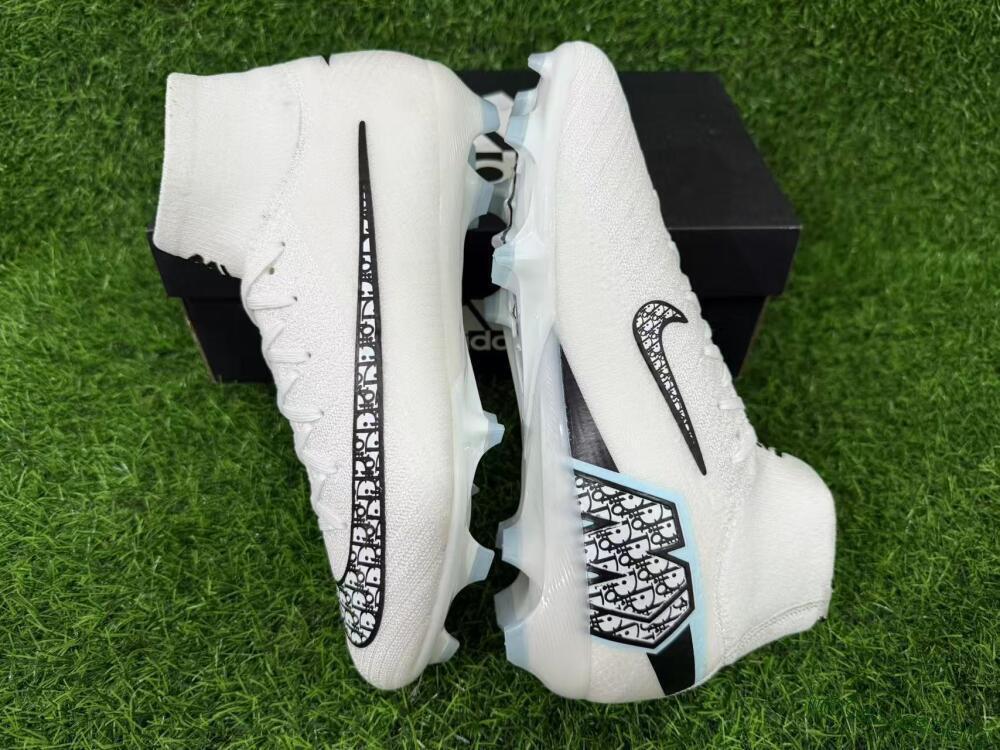 Nike Air Zoom Mercurial Superfly 10 Elite FG Football Boots - White/Black/Light Blue