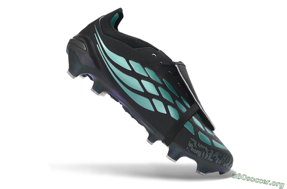 Adidas Predator 26 Elite Fold-Over Tongue FG Football Boots - Black/Electric Blue/Metallic Teal 5