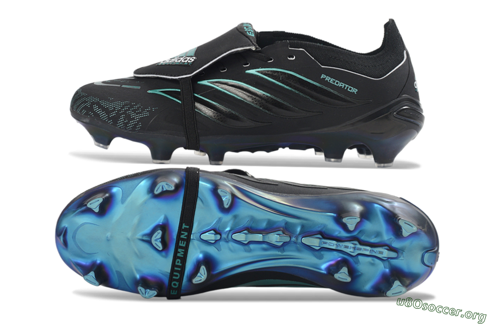 Adidas Predator 26 Elite Fold-Over Tongue FG Football Boots - Black/Electric Blue/Metallic Teal 1