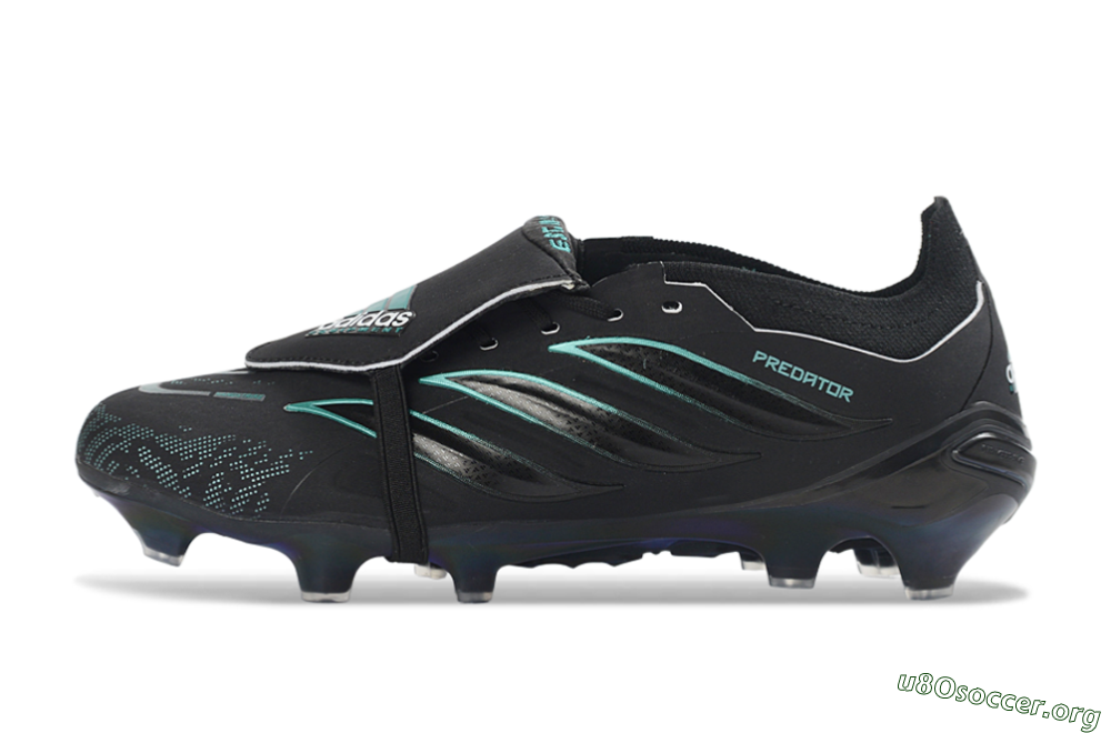 Adidas Predator 26 Elite Fold-Over Tongue FG Football Boots - Black/Electric Blue/Metallic Teal 3
