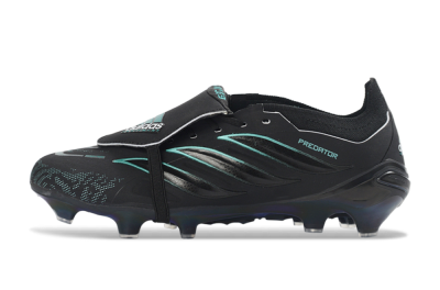 Adidas Predator 26 Elite Fold-Over Tongue FG Football Boots - Black/Electric Blue/Metallic Teal