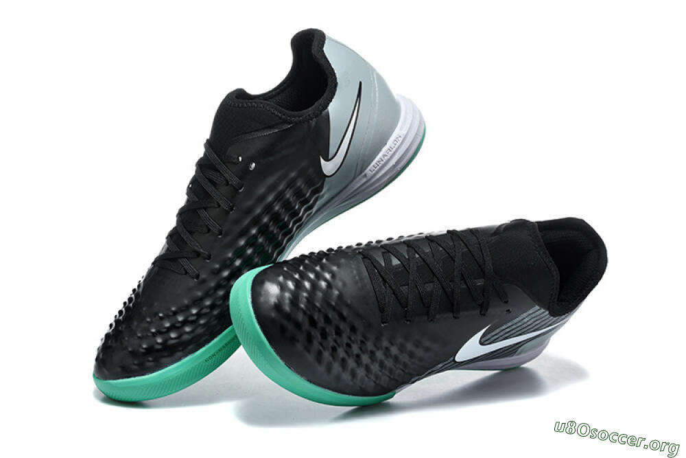 Nike MagistaX Finale 2 IC Football Shoes - Black/Aqua Green/Gray 6