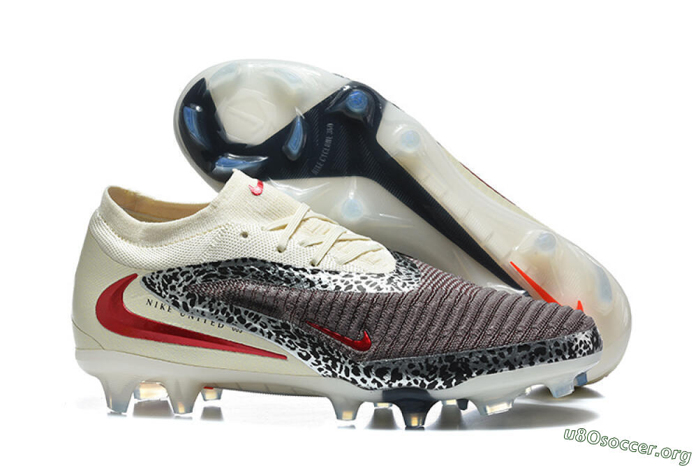 Nike Phantom 6 Elite Low FG Football Boots - Brown/Crimson Red/White 2