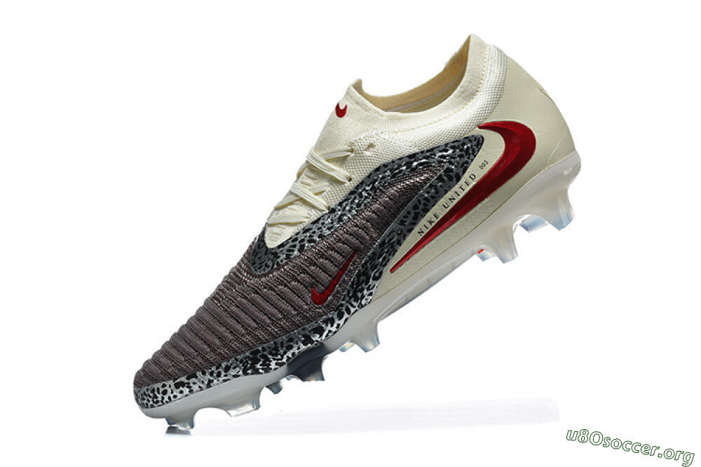 Nike Phantom 6 Elite Low FG Football Boots - Brown/Crimson Red/White 8