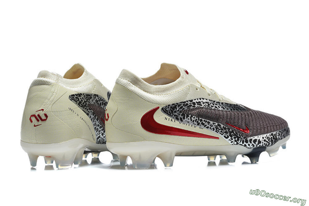 Nike Phantom 6 Elite Low FG Football Boots - Brown/Crimson Red/White 9