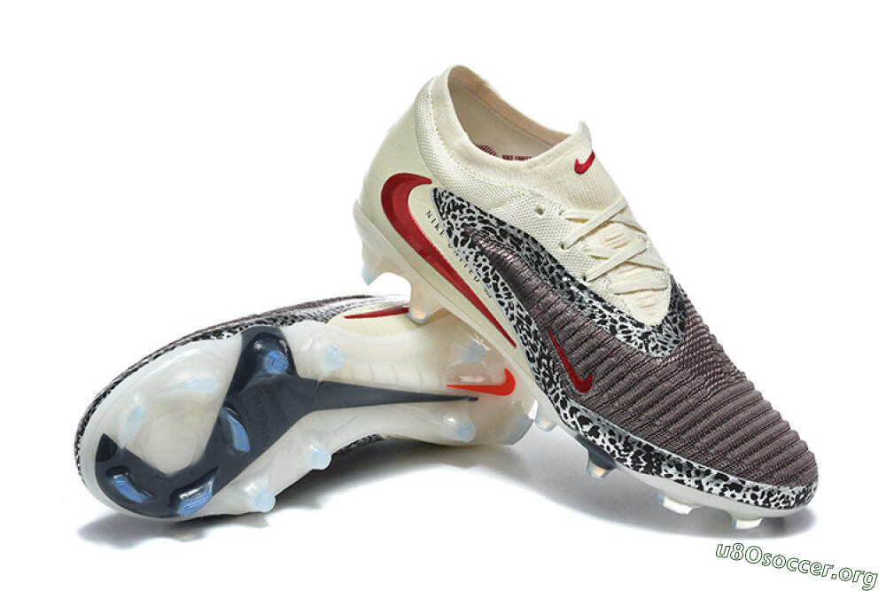 Nike Phantom 6 Elite Low FG Football Boots - Brown/Crimson Red/White 4