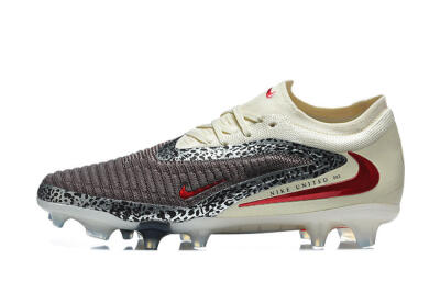 Nike Phantom 6 Elite Low FG Football Boots - Brown/Crimson Red/White