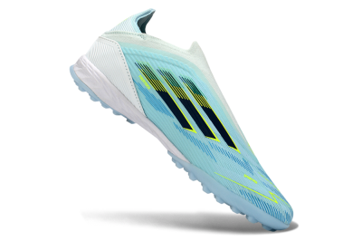 Adidas F50 Elite Laceless TF Football Shoes - Aqua/Sky Blue/Neon Yellow