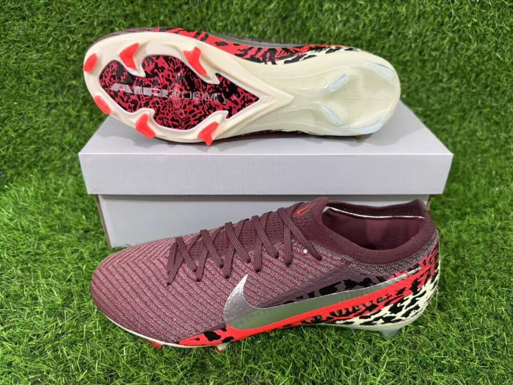 Nike Air Zoom Mercurial Vapor 16 Elite FG Football Boots - Maroon/Fiery Red/Muted Ivory