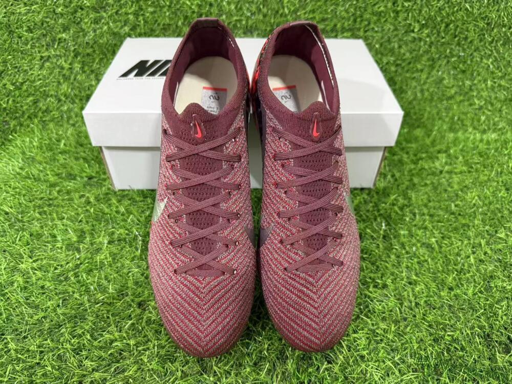 Nike Air Zoom Mercurial Vapor 16 Elite FG Football Boots - Maroon/Fiery Red/Muted Ivory