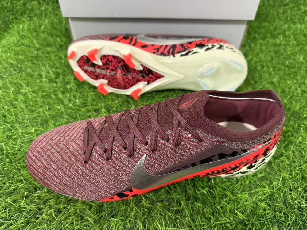 Nike Air Zoom Mercurial Vapor 16 Elite FG Football Boots - Maroon/Fiery Red/Muted Ivory