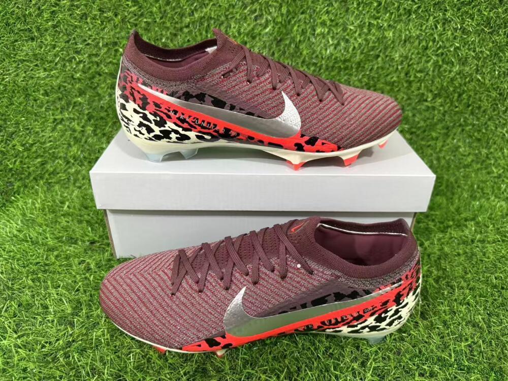 Nike Air Zoom Mercurial Vapor 16 Elite FG Football Boots - Maroon/Fiery Red/Muted Ivory