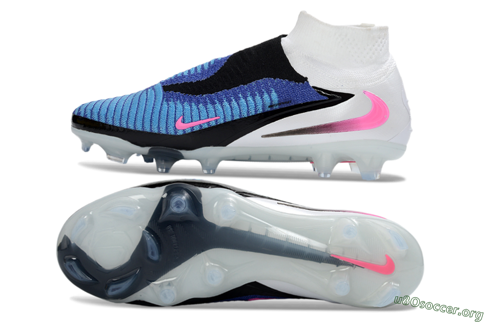 Nike Phantom 6 Elite High FG Football Boots - Blue/Electric Blue/Neon Pink 1