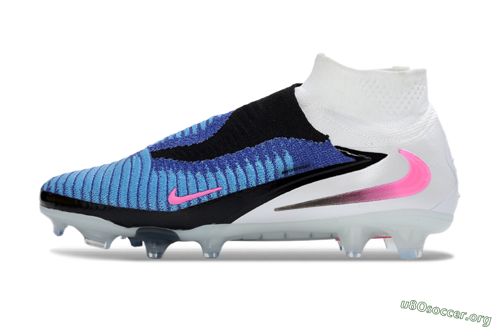 Nike Phantom 6 Elite High FG Football Boots - Blue/Electric Blue/Neon Pink 3