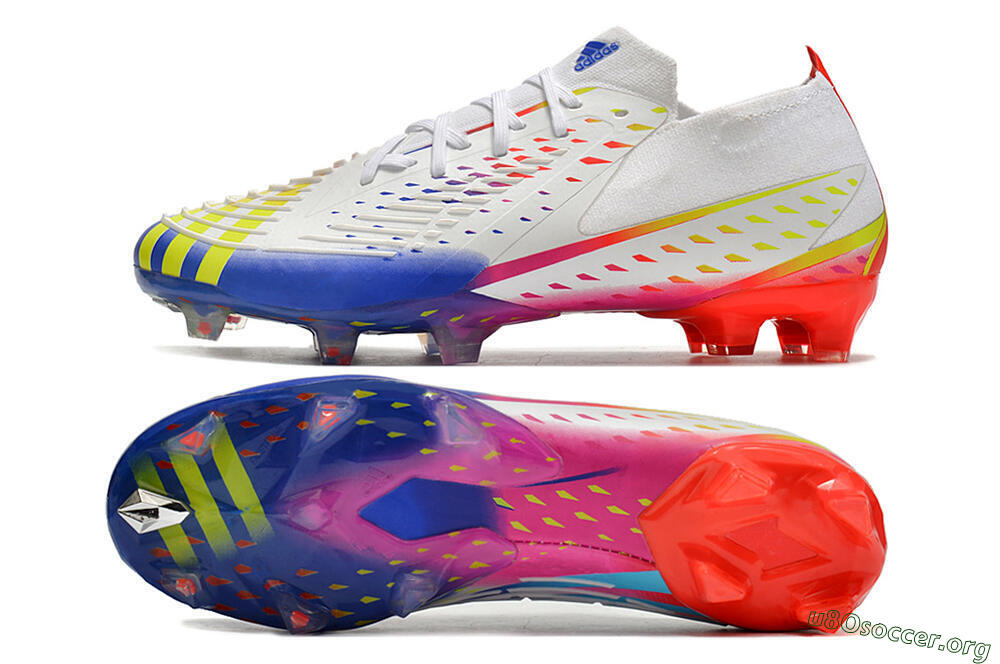 Adidas Predator FIFA World Cup Qatar 2022 Edge+ FG Football Boots - White/Red/Blue 1