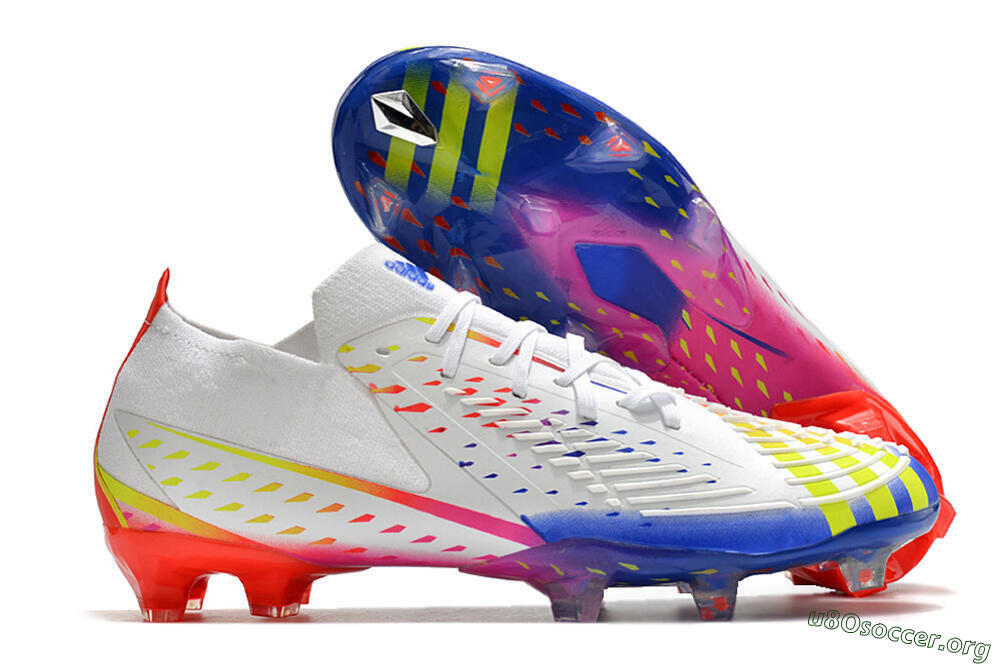 Adidas Predator FIFA World Cup Qatar 2022 Edge+ FG Football Boots - White/Red/Blue 2