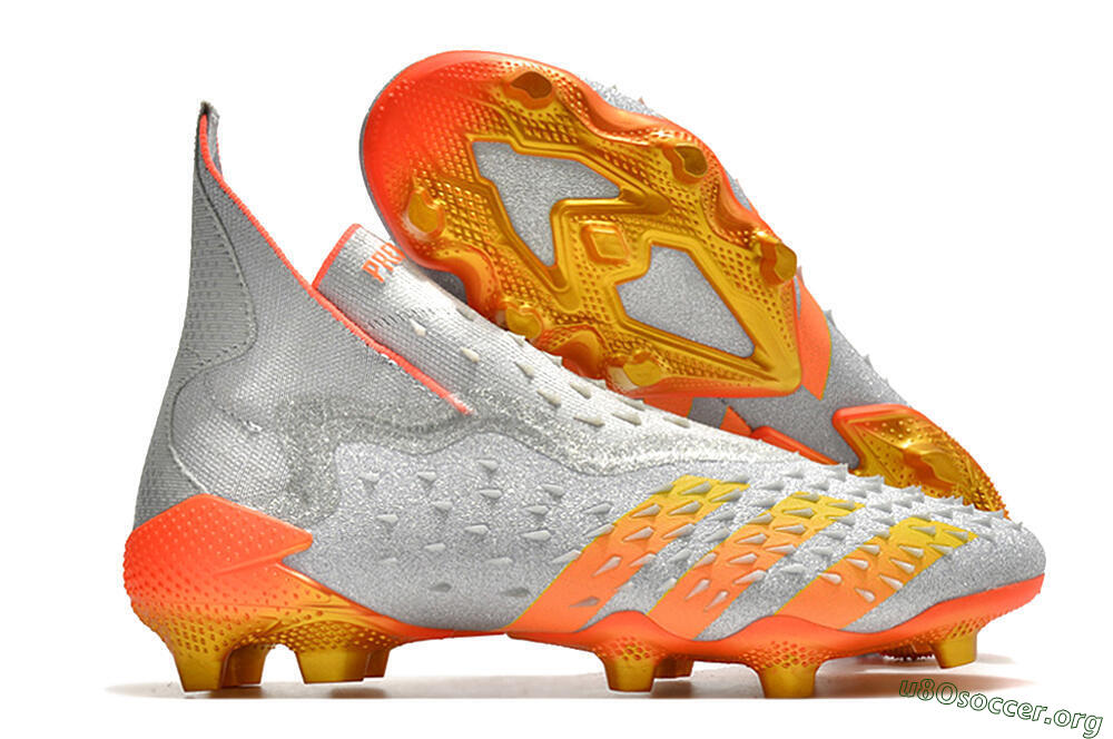 Adidas Predator Freak + FG Football Boots - Silver/Orange 2