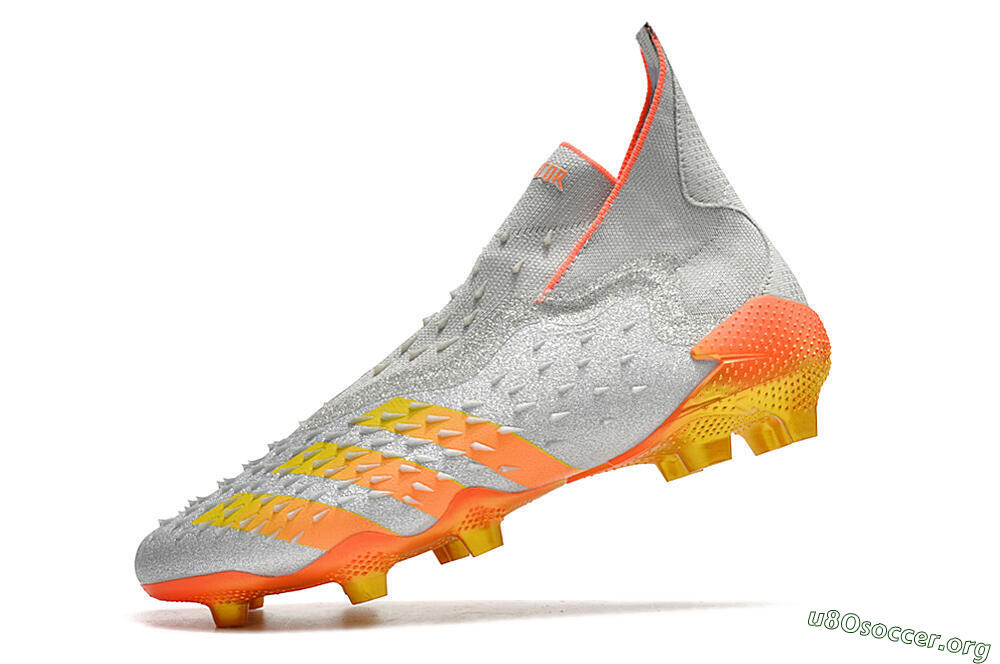 Adidas Predator Freak + FG Football Boots - Silver/Orange 5