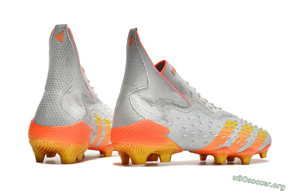 Adidas Predator Freak + FG Football Boots - Silver/Orange 6