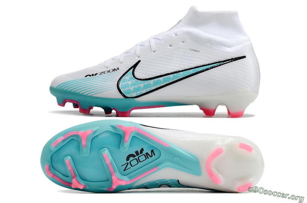 Nike Air Zoom Mercurial Superfly 9 Elite FG Football Boots - White/Blue/Pink 1