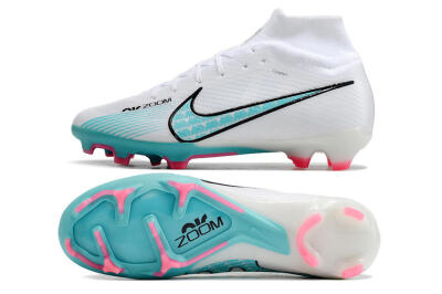 Nike Air Zoom Mercurial Superfly 9 Elite FG Football Boots - White/Blue/Pink