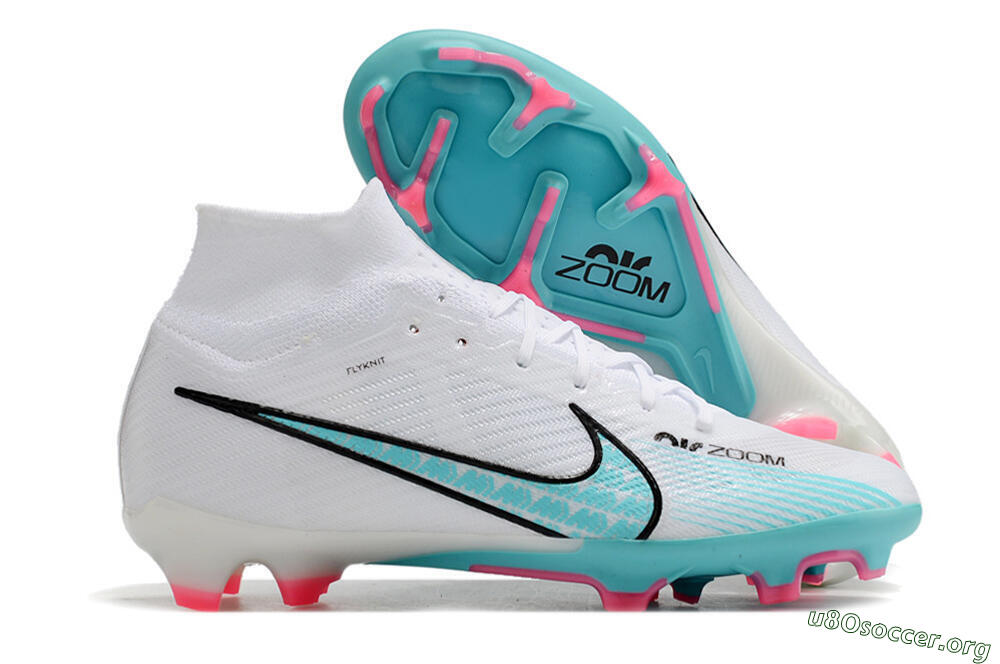 Nike Air Zoom Mercurial Superfly 9 Elite FG Football Boots - White/Blue/Pink 2