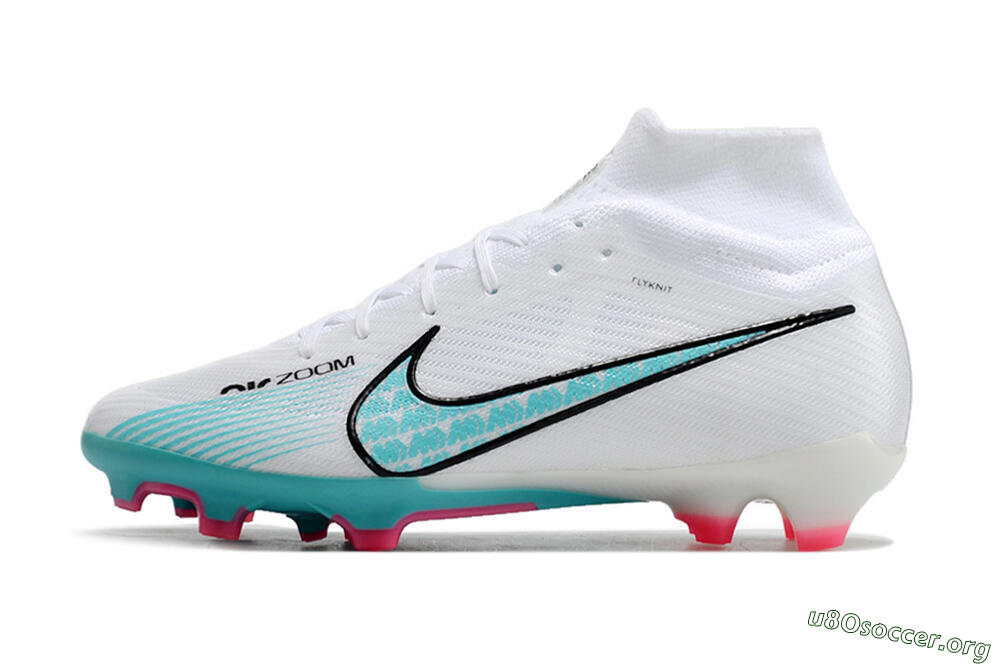 Nike Air Zoom Mercurial Superfly 9 Elite FG Football Boots - White/Blue/Pink 3