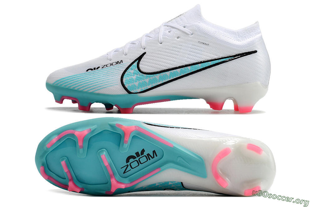 Nike Air Zoom Mercurial Vapor 15 Elite FG Football Boots - White/Blue/Pink 1