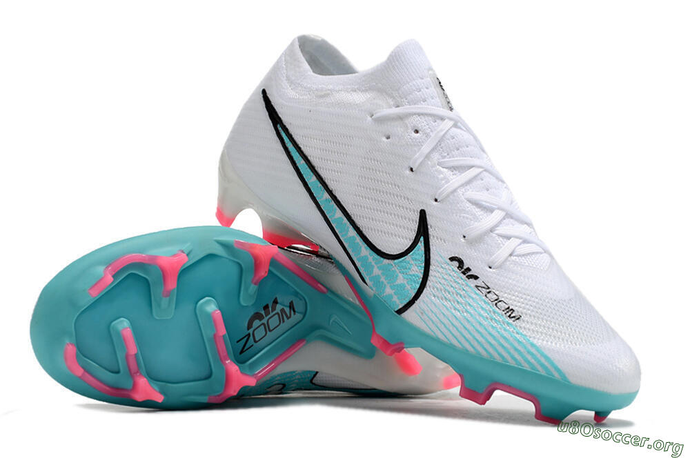 Nike Air Zoom Mercurial Vapor 15 Elite FG Football Boots - White/Blue/Pink 0