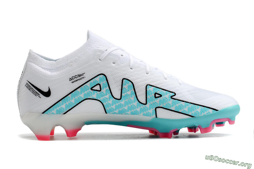 Nike Air Zoom Mercurial Vapor 15 Elite FG Football Boots - White/Blue/Pink 4