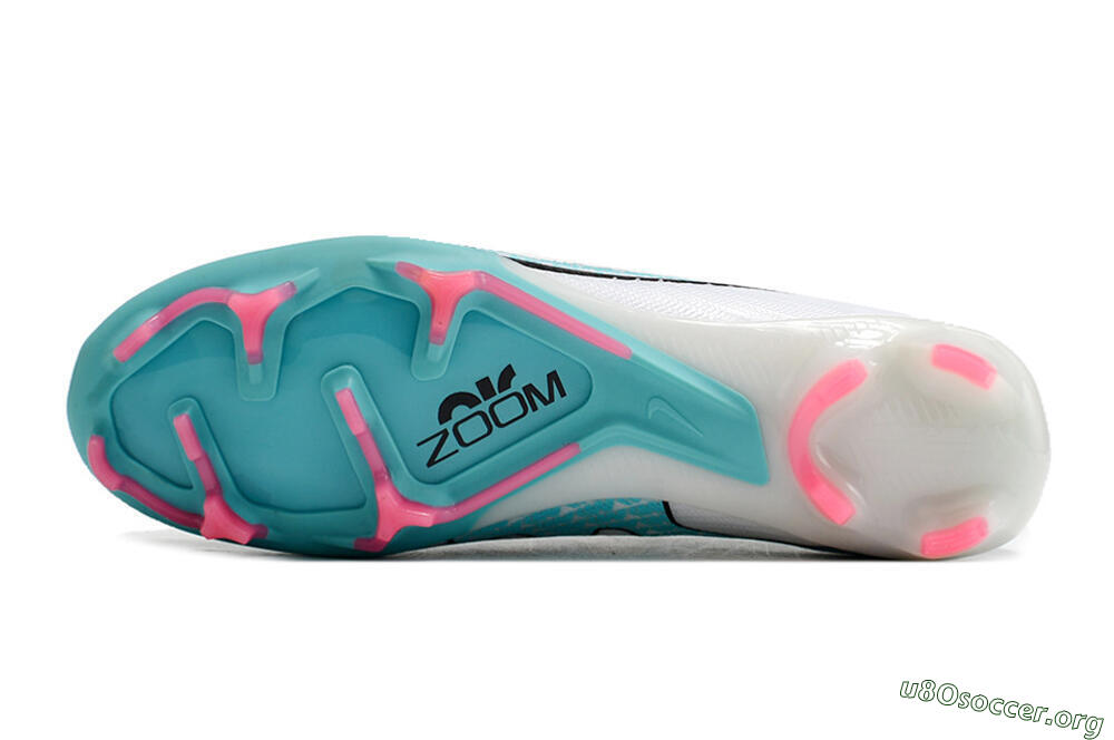 Nike Air Zoom Mercurial Vapor 15 Elite FG Football Boots - White/Blue/Pink 7