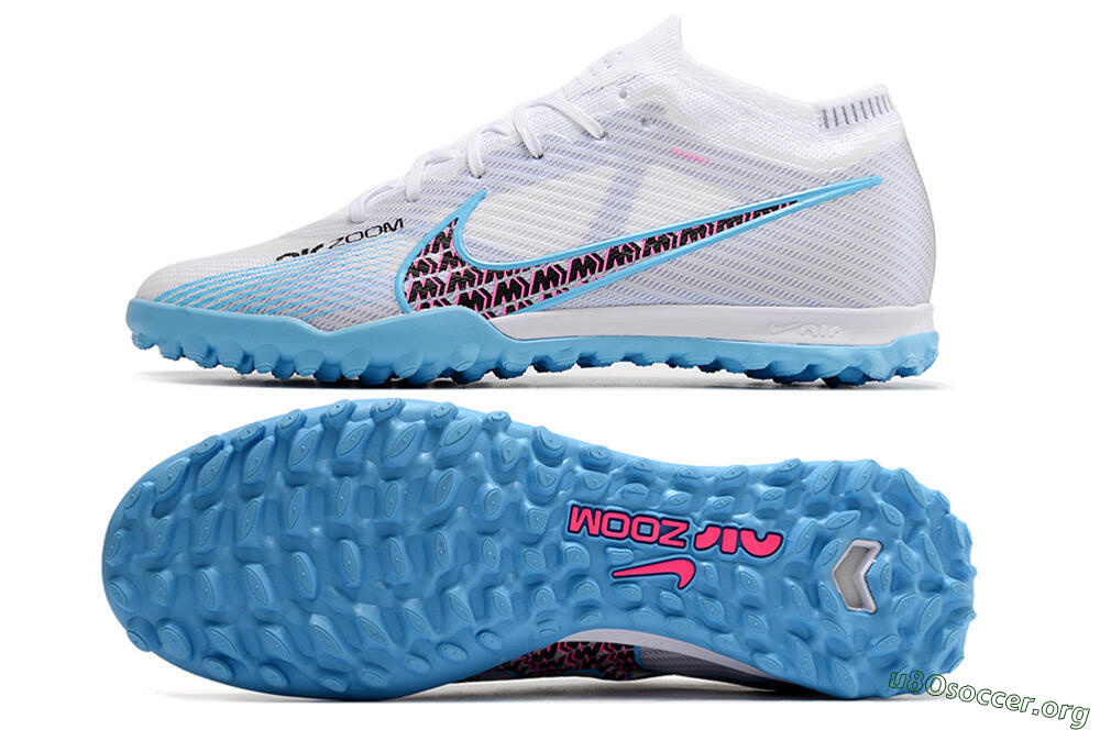 Nike Mercurial Vapor 15 Elite TF Football Shoes - White/Blue/Pink 1