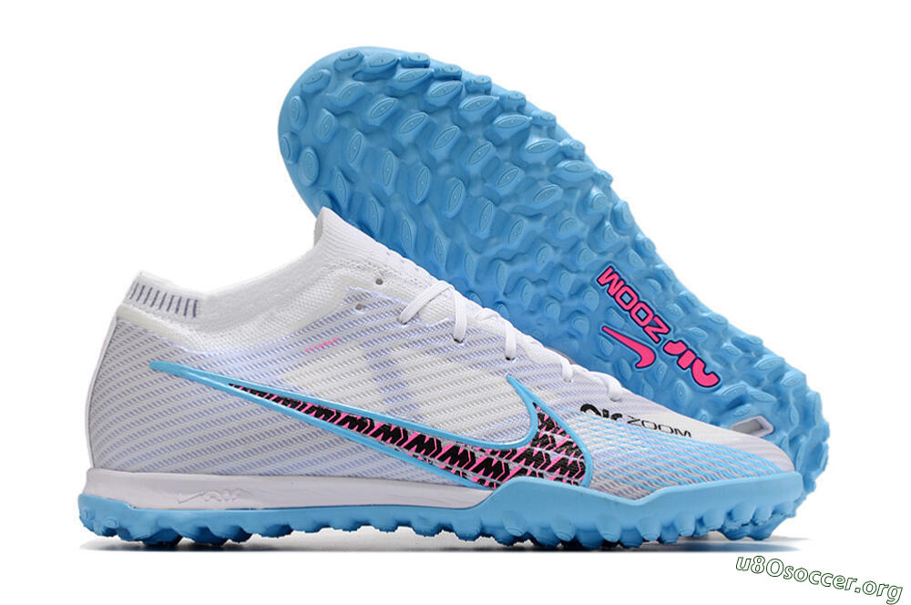 Nike Mercurial Vapor 15 Elite TF Football Shoes - White/Blue/Pink 2