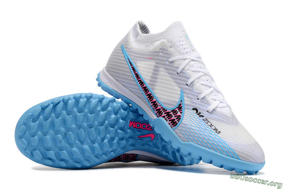 Nike Mercurial Vapor 15 Elite TF Football Shoes - White/Blue/Pink 0