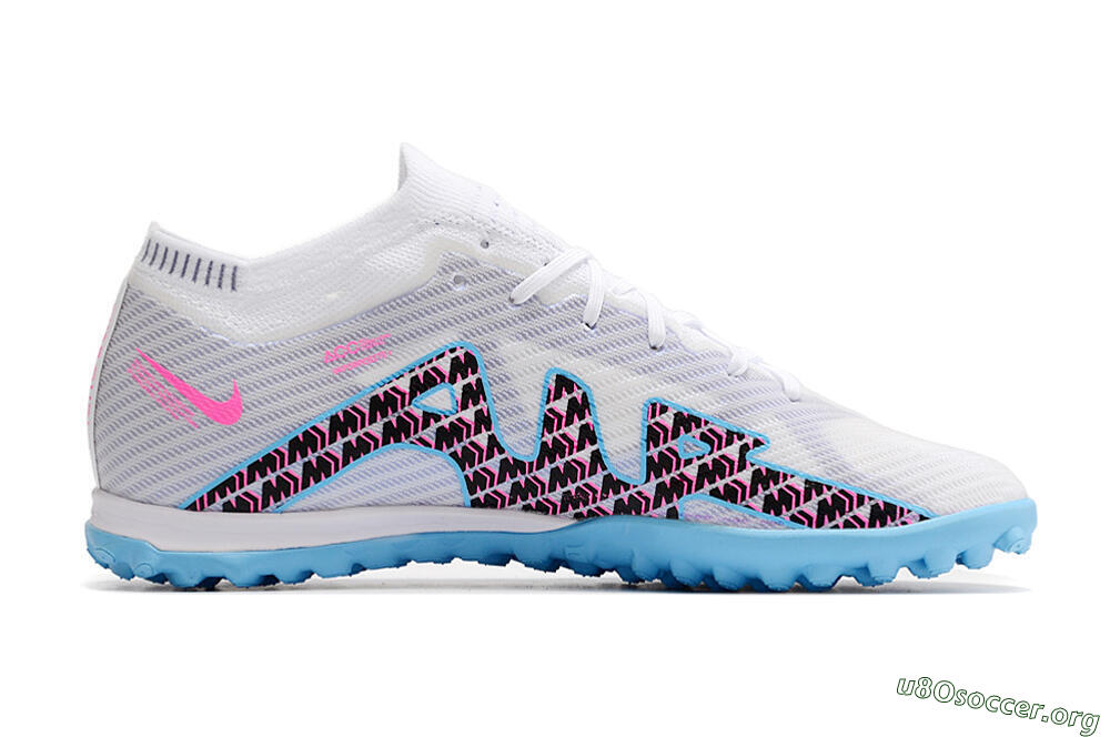 Nike Mercurial Vapor 15 Elite TF Football Shoes - White/Blue/Pink 4