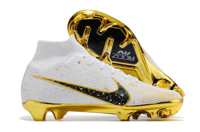 Nike Air Zoom Mercurial Superfly 9 Elite FG Football Boots - White/Black/Gold