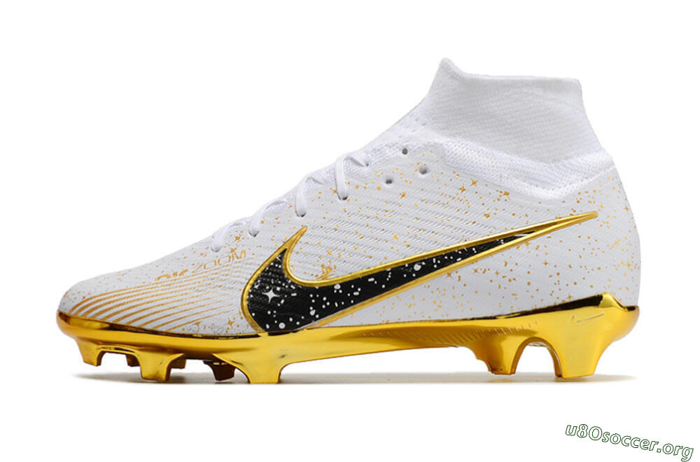 Nike Air Zoom Mercurial Superfly 9 Elite FG Football Boots - White/Black/Gold 3