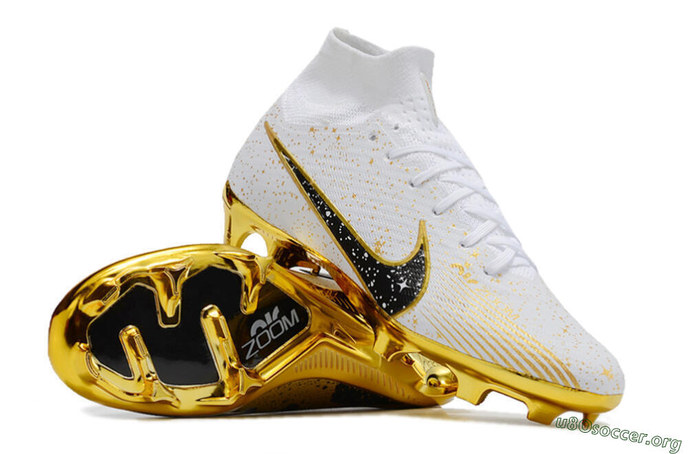 Nike Air Zoom Mercurial Superfly 9 Elite FG Football Boots - White/Black/Gold 0
