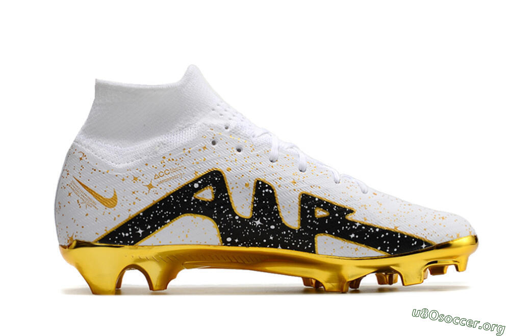Nike Air Zoom Mercurial Superfly 9 Elite FG Football Boots - White/Black/Gold 4