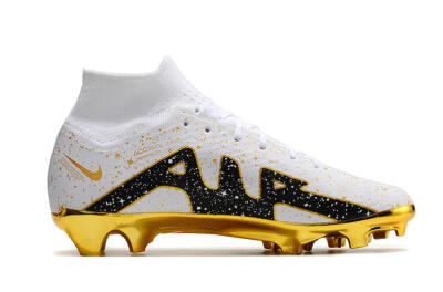 Nike Air Zoom Mercurial Superfly 9 Elite FG Football Boots - White/Black/Gold